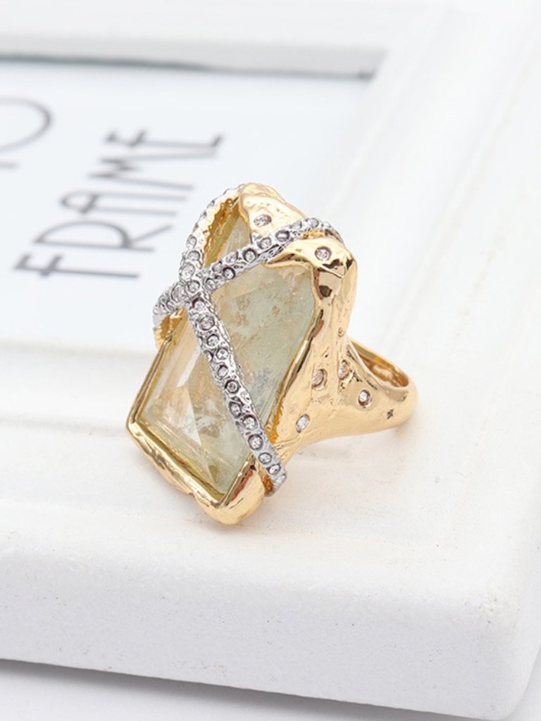 Alexis Bittar Square Diamond And Gemstone Ring — image 2 of 5